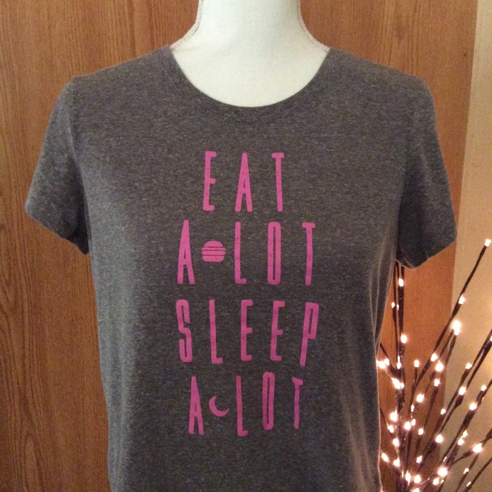 Bethany  Mota cropped Eat A Lot tee shirt